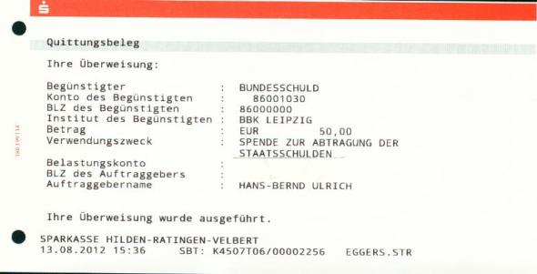 Spende für SChäuble