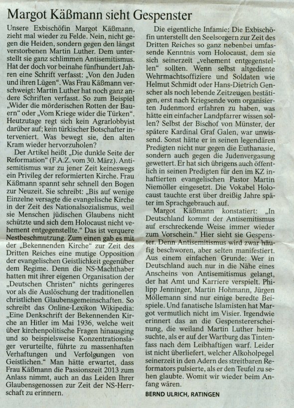 Leserbrief FAZ 19.April 2013 