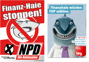 Sieht sich irgendwie ähnlich. Das SPD-Plakat kam später