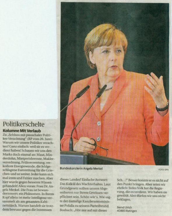 Eigentlich wollte ich keine Werbung für Angela Merkel machen ... und dann noch in dieser Pose 