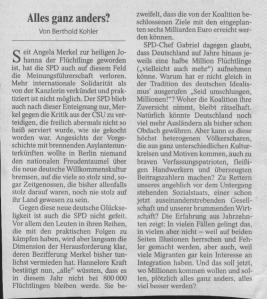 Titelseitenkommentar der FAZ vom 9.9.2015 (zum Vergrößern klicken) 