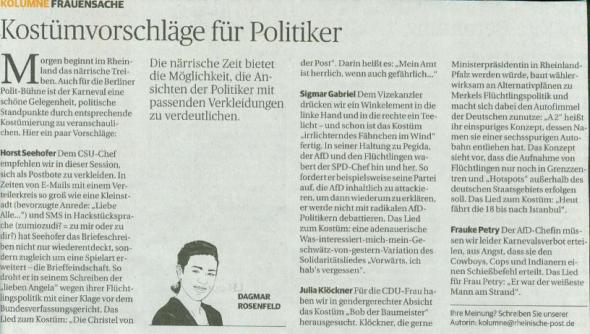 Dagmar Rosenfeld in der Rheinische Post vom 3.2.2016